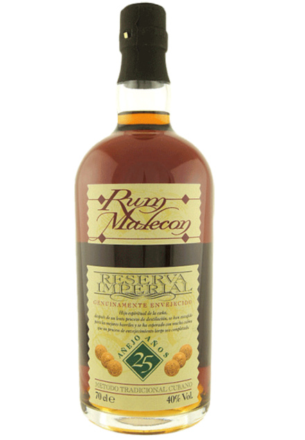 RUM MALECON RES. IMP. 25 ANOS cl. 70 IN AST. + 2 BICCH.